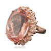 Image 2 : 14KT Rose Gold 24.00ct Morganite and Diamond Ring