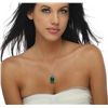 Image 1 : 14KT White Gold 23.13ct Emerald and Diamond Pendant With Chain