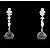 Image 3 : 18KT White Gold 16.03ctw Black Diamond Earrings