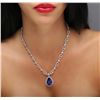 Image 1 : 18KT White Gold 19.12ct Tanzanite and Diamond Necklace