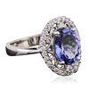 Image 2 : 14KT White Gold 2.97ct Tanzanite and Diamond Ring