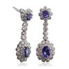 Image 2 : 14KT White Gold 3.22ctw Tanzanite and Diamond Earrings