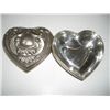 Image 1 : VINTAGE HEART SHAPED JEWELRY CONTAINER LARGE APPROX. 4" WIDE X 2" HIGH STAMPED ON BOTTOM *INTERNATIO
