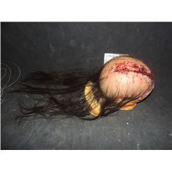 Z NATION ZOMBIE AXE HIT TO THE HEAD SILICONE SCALP APPLIANCE ON LIFE CAST