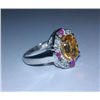 Image 2 : 4.150g Ring of Citrine,Ruby and CZ Sterling 925 Silver