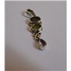 Image 2 : 3.180g Pendant of Peridot And Amethyst Made in 925 Silver