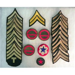 WWII US Divisional Patches and Chevrons - Case