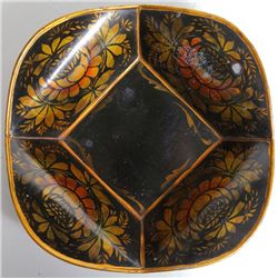 Pre Civil War Era Circa 1840 Toleware Tin Display Bowl