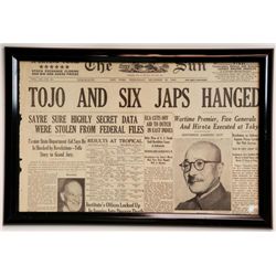 "Tojo and Six Japs Hanged" The Sun Newspaper New York