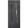 Image 1 : VINTAGE SPANISH SWORD-STONES IN GRIP--LEATHER SHEATH