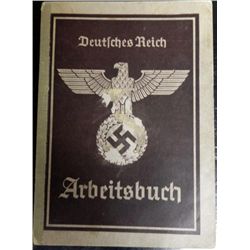NAZI ARBEITSBUCH -MANY ENTRIES-ORIGINAL WORK PASS