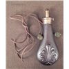 Image 1 : Antique Copper Powder Flask 1800s w/ Plume Design
