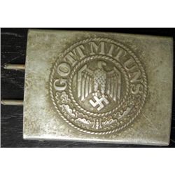 NAZI WEHRMACHT BELT BUCKLE-STEEL-GOTT MIT UNS