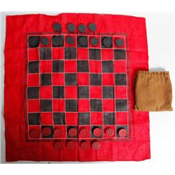 Vintage WWII Era Travel Checkers Board Game Portable