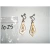 Image 1 : VINTAGE BEAUTIFUL *VERY UNIQUE* EARRINGS WITH RHINESTONES-SCREW BACKS LOOK TO BE SILVER