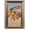 Image 1 : Coca Cola Calendar in Frame Circa 1952
