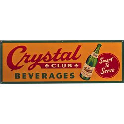 Crystal Club Beverages Embossed Metal Sign.