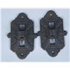 Image 1 : Lot Of 2 Decorative Cast Iron swing arm holders for wall hanging kerosene lanterns.
