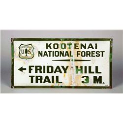 Kootenai National Forest Porcelain Sign