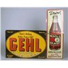 Image 1 : Lot Of 2 Tin Advertising Signs: Nichol Kola, Gehl