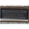 Image 2 : Collection Clerk Etched Beveled Glass Top Sign