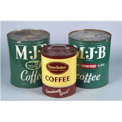 Lot Of 3: Large Coffee Cans