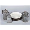 Image 1 : Lot Of 13: Enameled Tin Plates And Coffee Pots