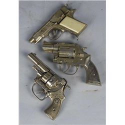 Lot Of 3 Hubley Toy Cap Guns