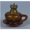 Image 1 : Decorative Brown Glass Finger Lamp & Round Base