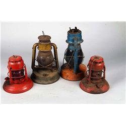 Lot of 4 Dietz Oil Lanterns