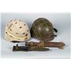 Image 1 : Lot Of 4: Military Items (2 Knives, 2 Helmets)