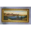 Image 1 : Oil Painting Of Lakeview Landscape In Frame