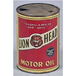 Gilmore Oil Co. Lion Head Motor Oil Tin Can.