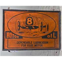 Wood Self Framed Motor Oil Hanging Trade Sign.