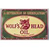 Image 1 : Wolf's Head Oil Porcelain Advertising Sign