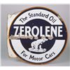Image 1 : Zerolene Oil Double-Sided Round Porcelain Sign