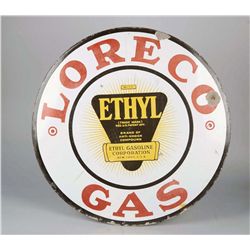 Loreco Gas Double-Sided Round Porcelain Sign