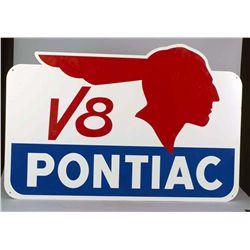 Pontiac V8 Metal Logo Sign