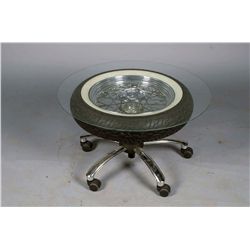 Motorcycle Wheel Coffee Table