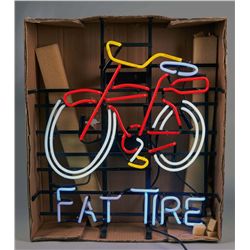 Fat Tire Neon Sign Featuring Bicycle