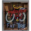 Image 1 : Fat Tire Neon Sign Featuring Bicycle