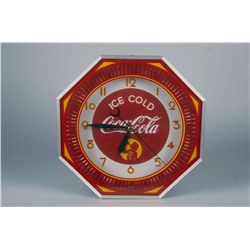 Octagonal Coca Cola Neon Spinner Clock