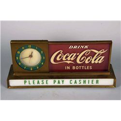 Coca Cola Light Up Countertop Sign & Clock