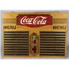 Image 1 : Coca Cola Wood Menu Board Sign