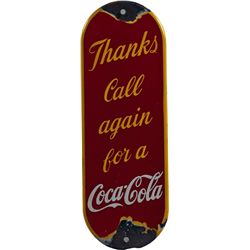 Coca-Cola Single Sided Porcelain Sign.