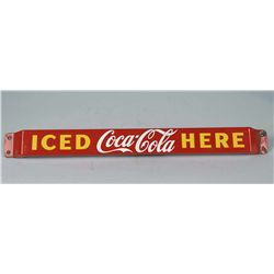 Porcelain Iced Coca Cola Here Door Push Bar