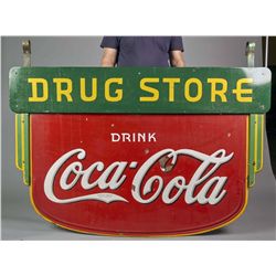 Large Coca Cola Drug Store Porcelain Sign
