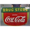Image 2 : Large Coca Cola Drug Store Porcelain Sign