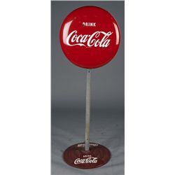 Drink Coca Cola Round Porcelain Curbside Sign