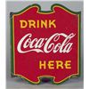Image 1 : Drink Coca Cola Here Porcelain Flange Sign
